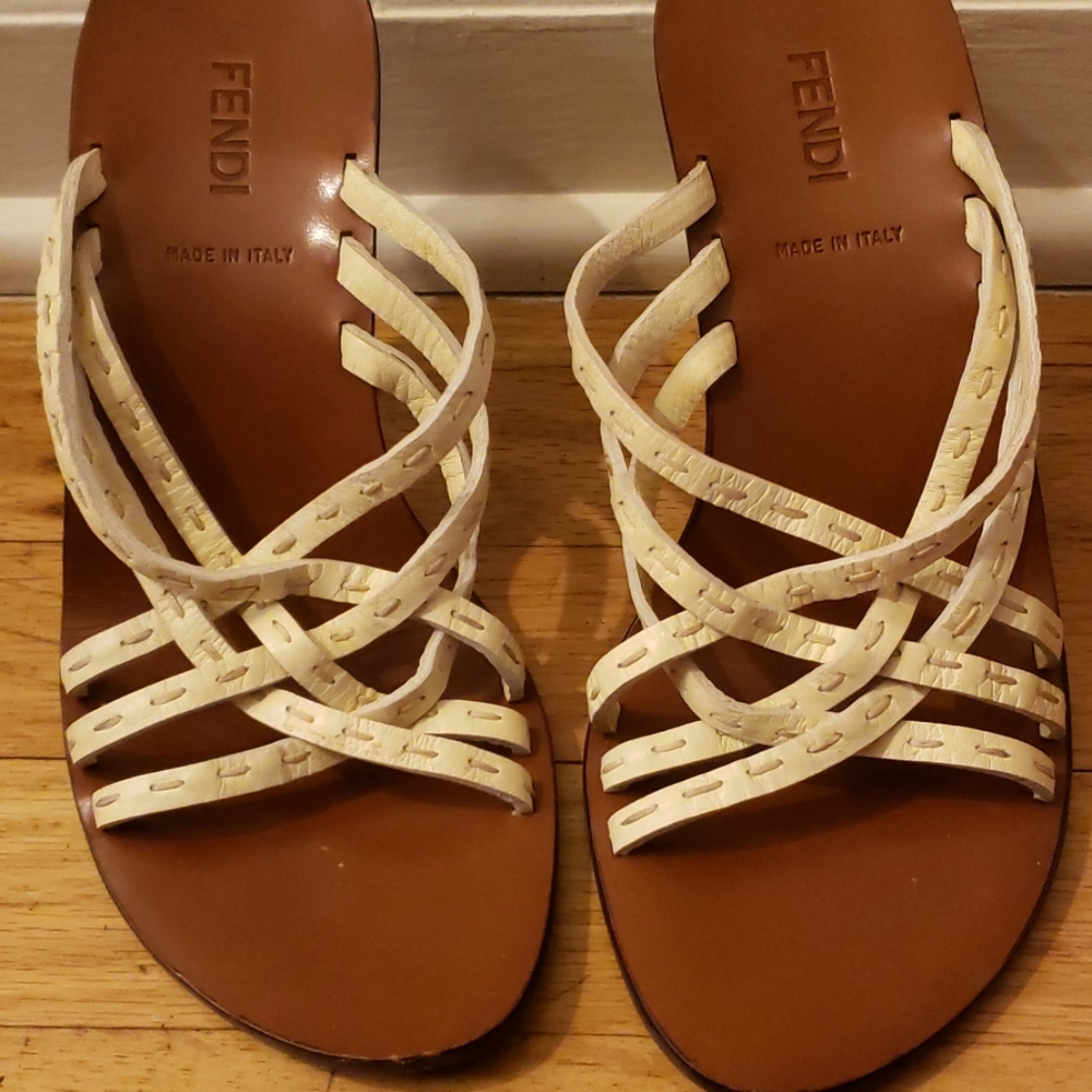Authentic sandals size 7 heel 4"